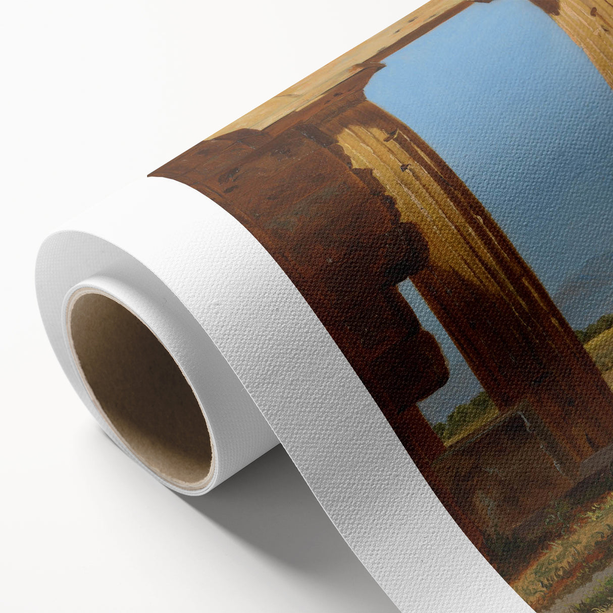 Romanticism Art: Temple of Neptune at Paestum - Historic Landscape Print