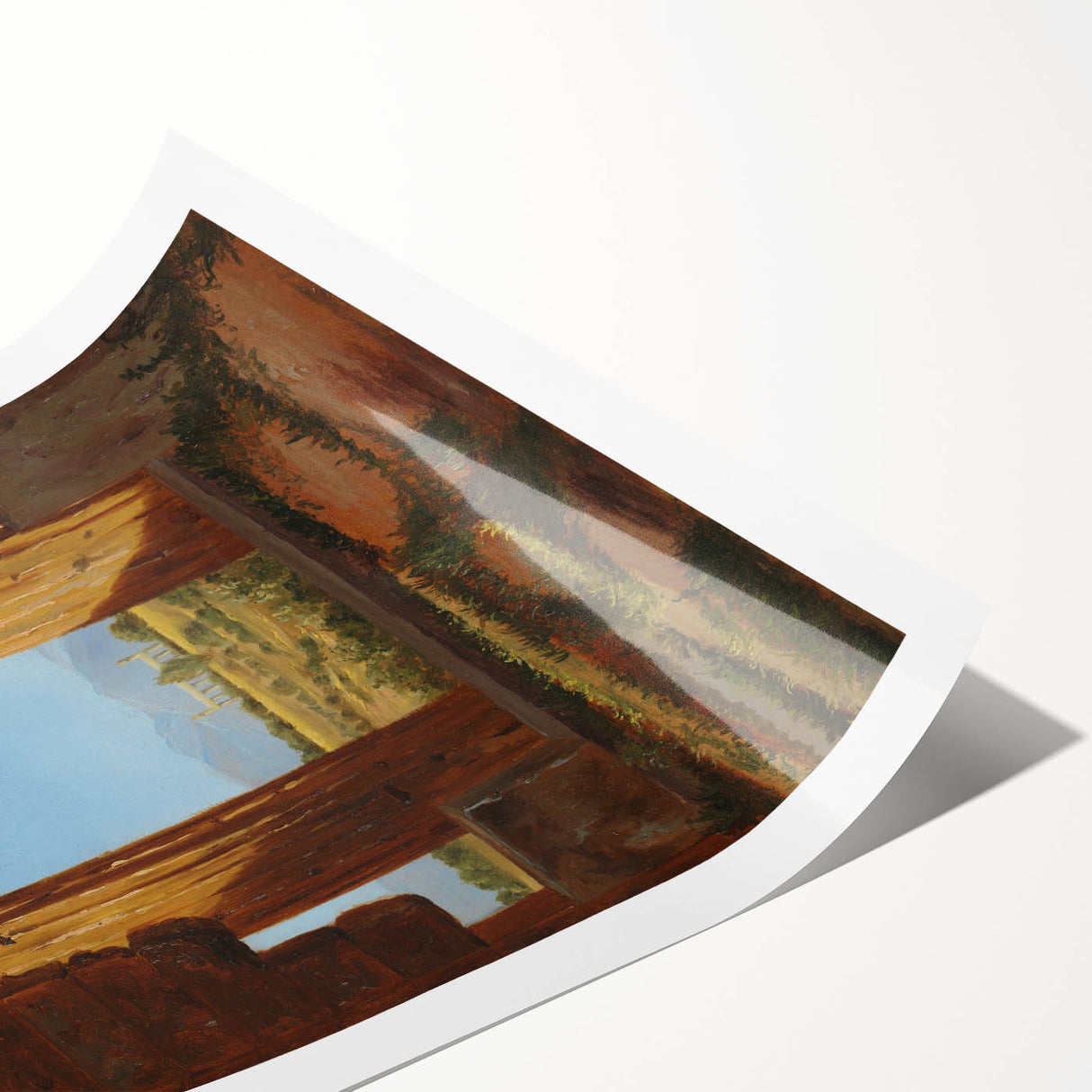 Romanticism Art: Temple of Neptune at Paestum - Historic Landscape Print