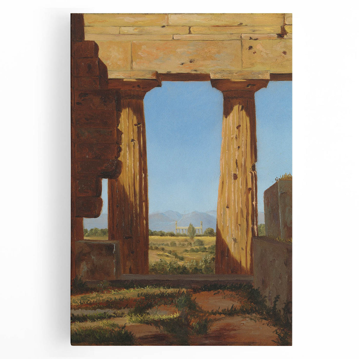Romanticism Art: Temple of Neptune at Paestum - Historic Landscape Print