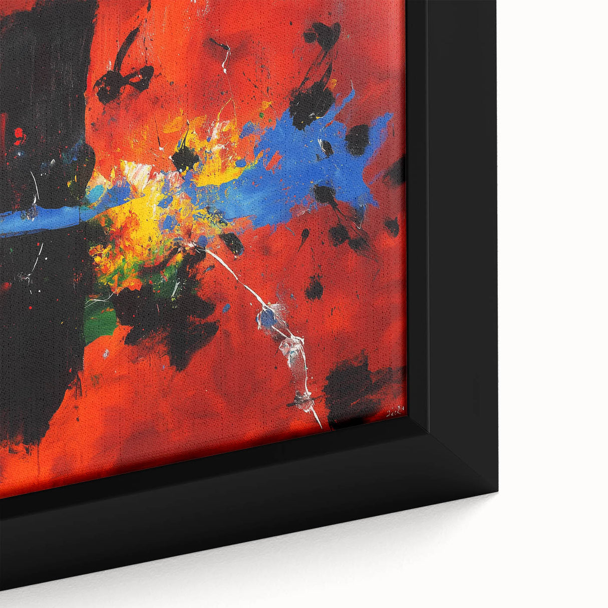 Colorful Abstract Wall Art – Red, Blue & Black Modern Canvas Print
