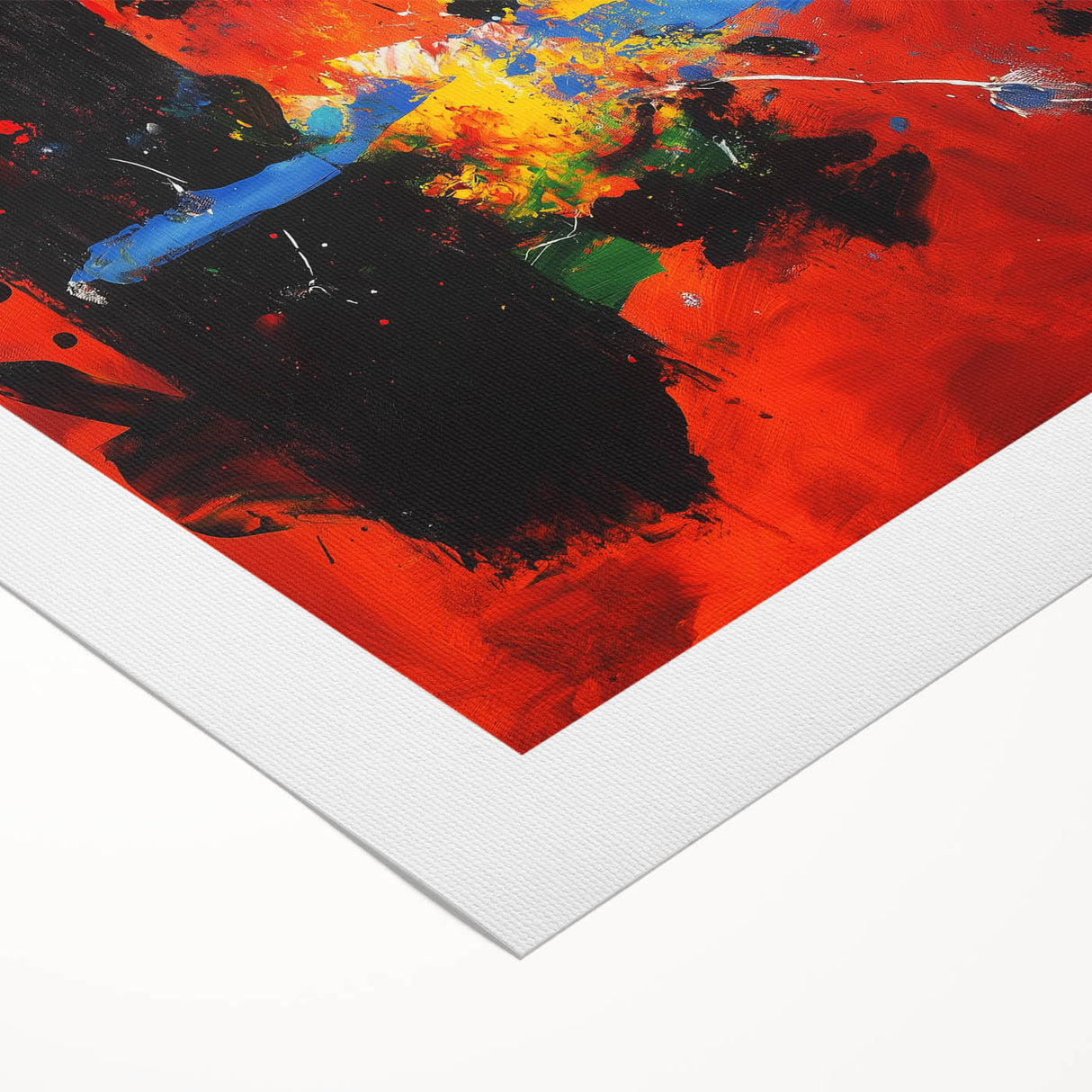 Colorful Abstract Wall Art – Red, Blue & Black Modern Canvas Print