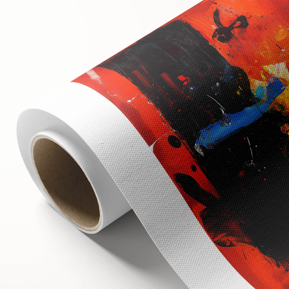 Colorful Abstract Wall Art – Red, Blue & Black Modern Canvas Print