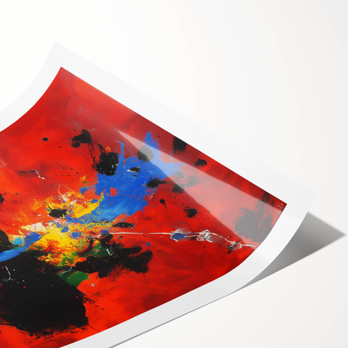 Colorful Abstract Wall Art – Red, Blue & Black Modern Canvas Print