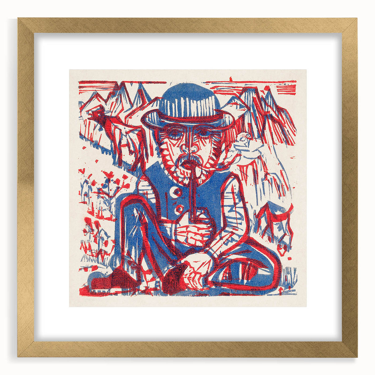 Expressionist Art - Smoking Peasant by Ernst Ludwig Kirchner