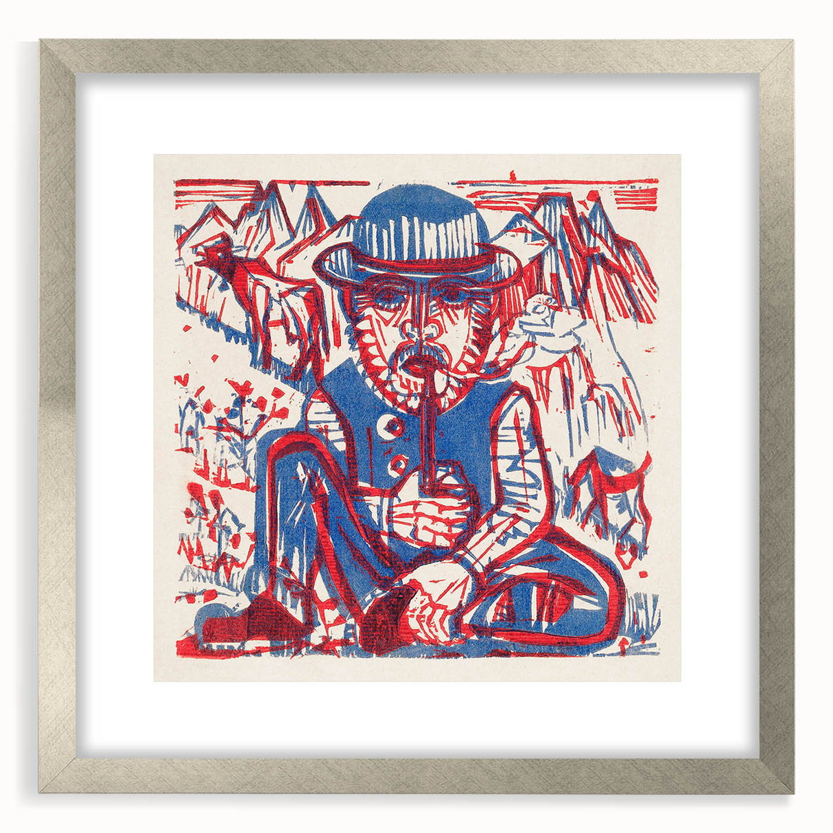 Expressionist Art - Smoking Peasant by Ernst Ludwig Kirchner