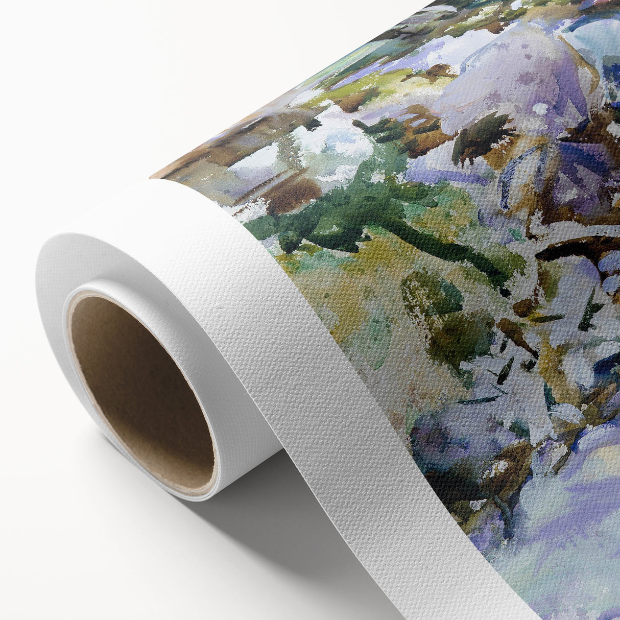 Romanticism Art: Rushing Brook - Dynamic Watercolor by John Sargent