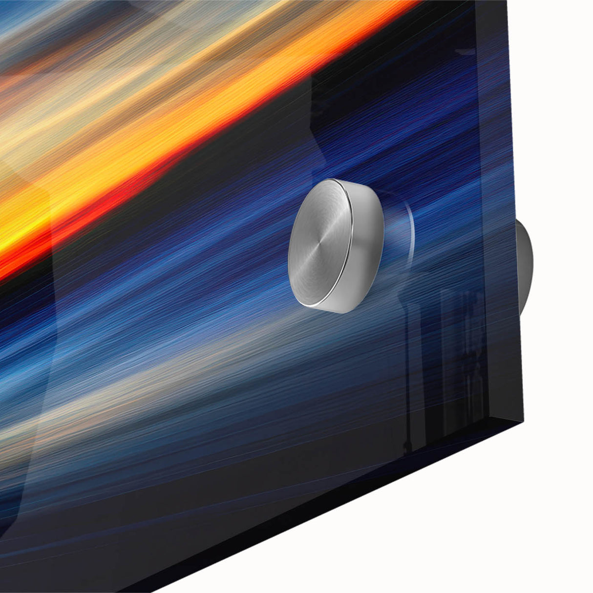 Fiery Sunset Motion Wall Art – Abstract Red and Blue Photography