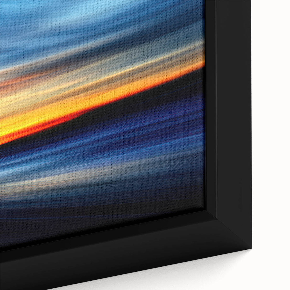Fiery Sunset Motion Wall Art – Abstract Red and Blue Photography
