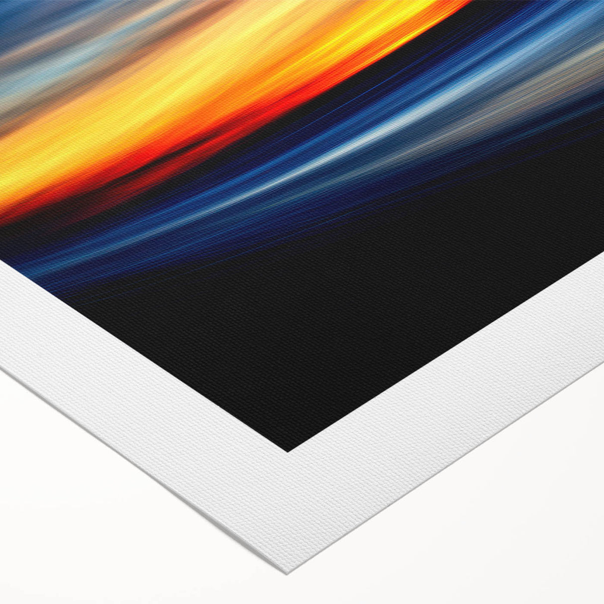 Fiery Sunset Motion Wall Art – Abstract Red and Blue Photography