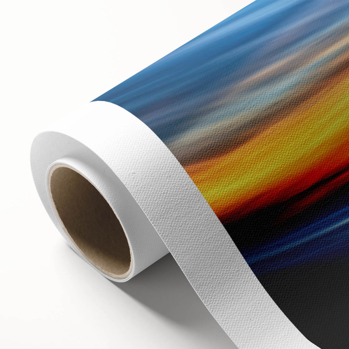 Fiery Sunset Motion Wall Art – Abstract Red and Blue Photography