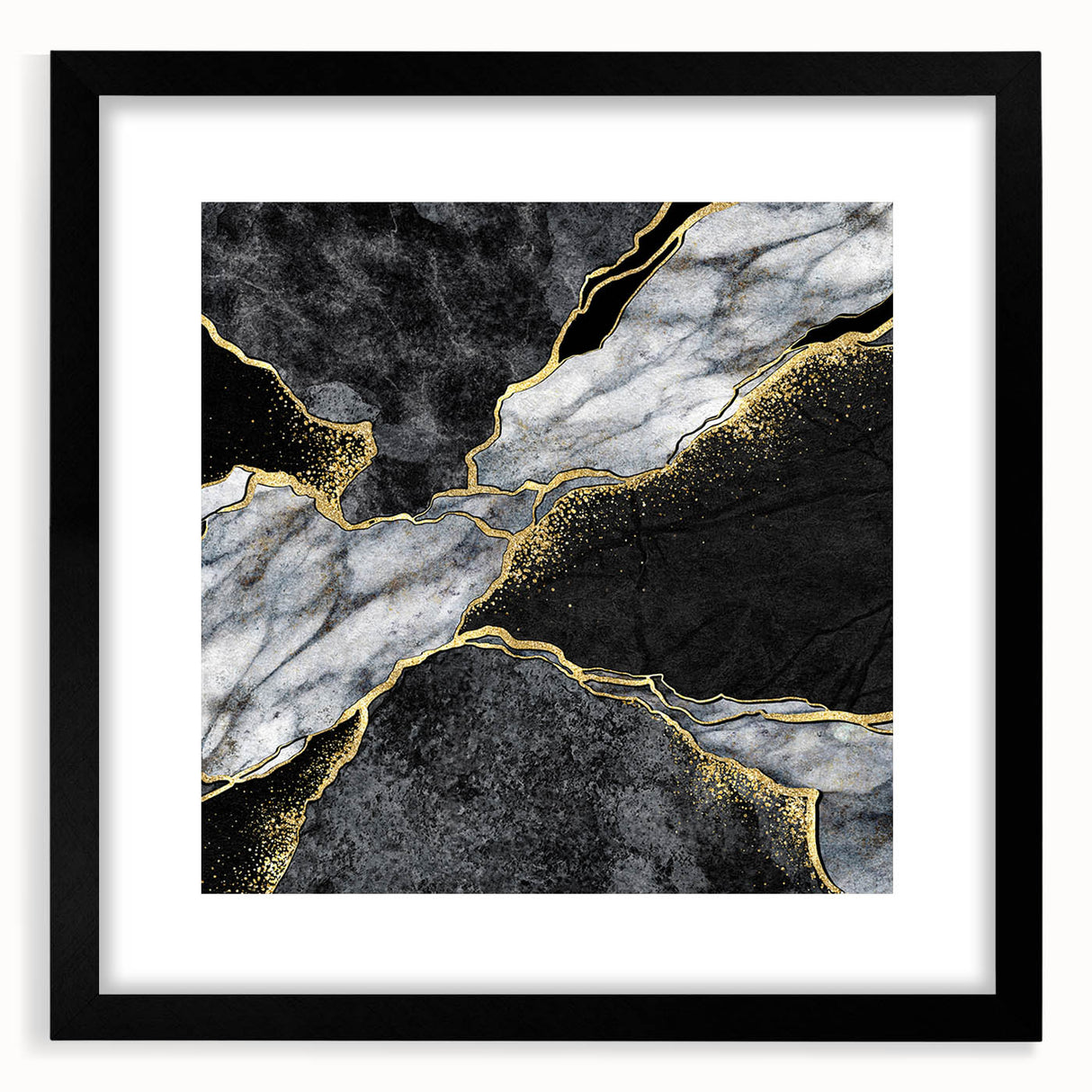 Luxury Black and Gold Marble Bedroom Wall Art – Framed & Canvas
