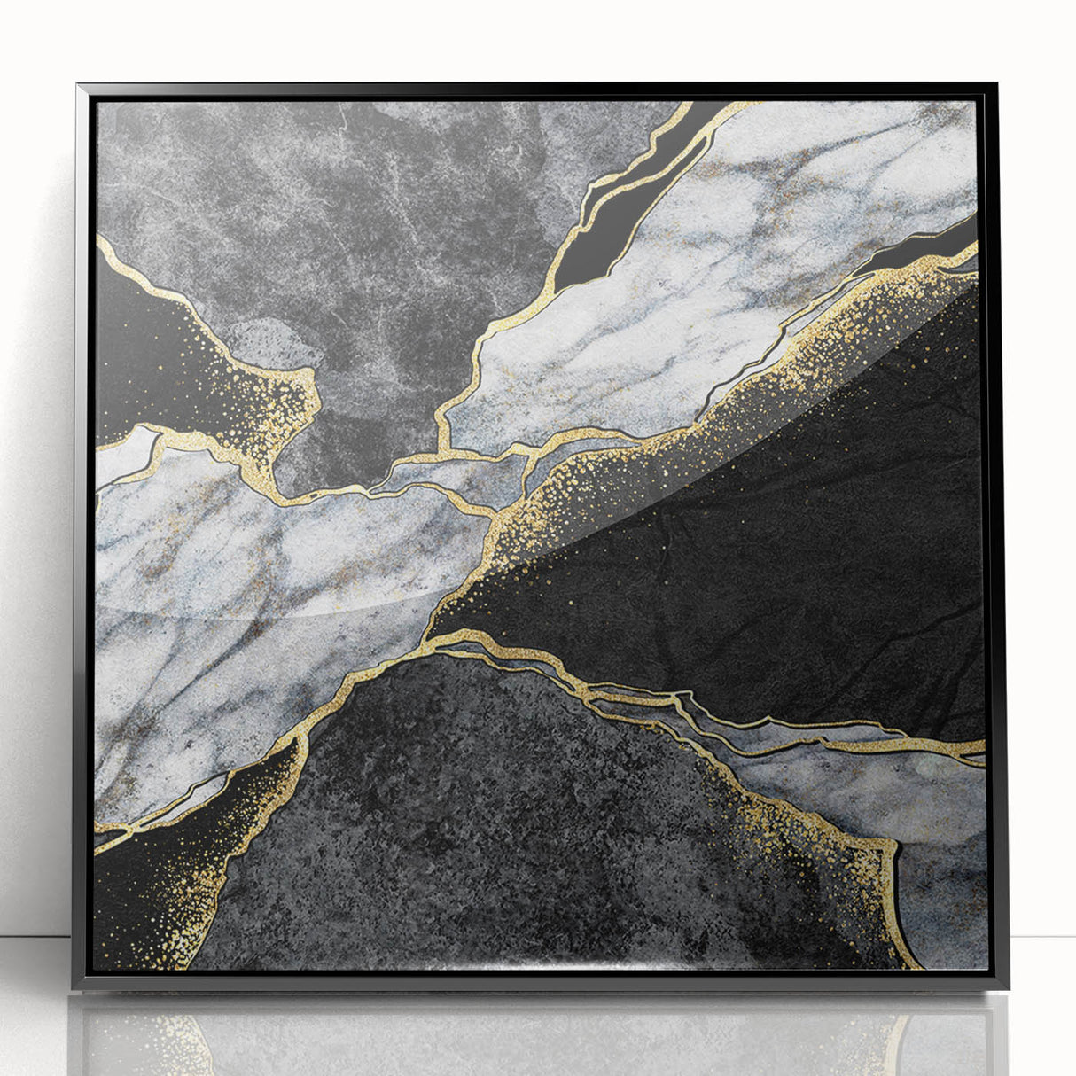 Luxury Black and Gold Marble Bedroom Wall Art – Framed & Canvas