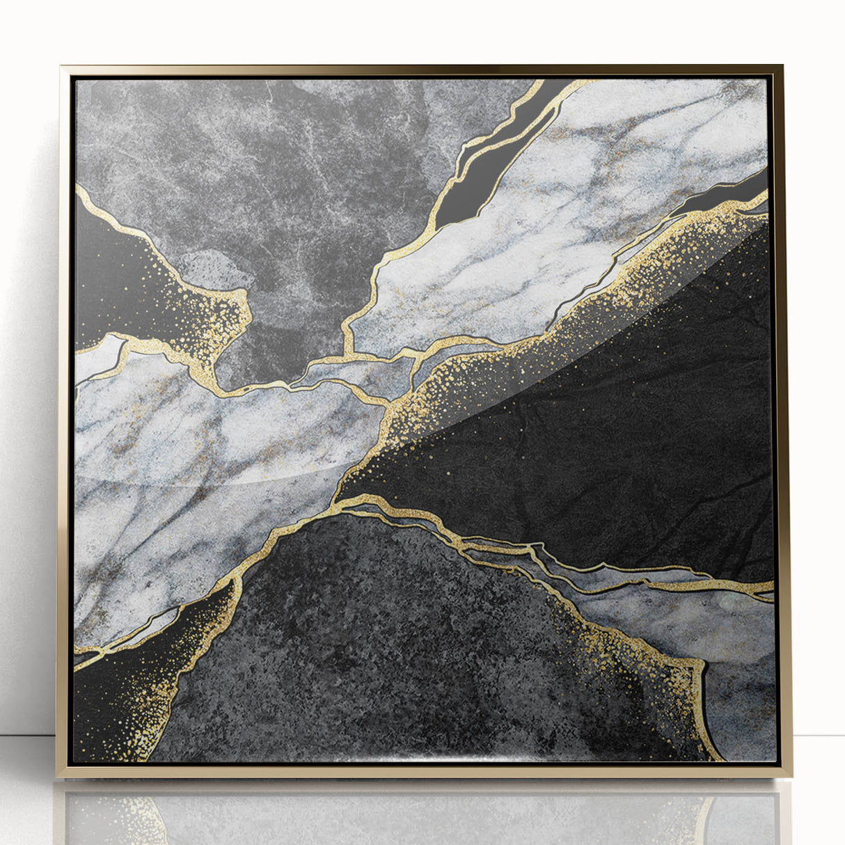 Luxury Black and Gold Marble Bedroom Wall Art – Framed & Canvas