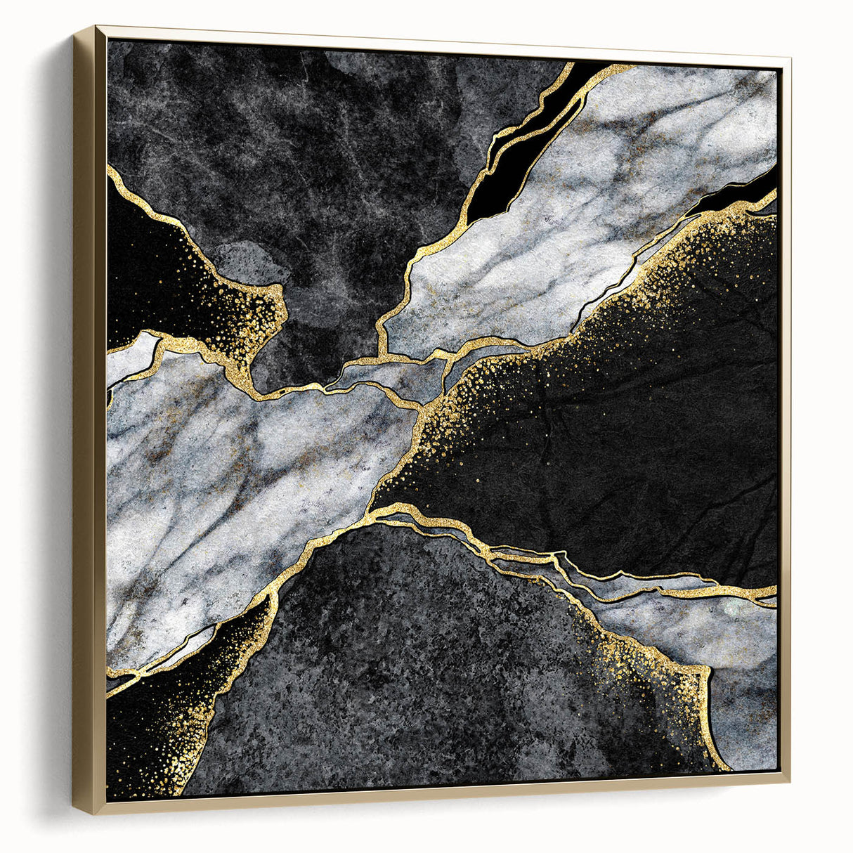 Luxury Black and Gold Marble Bedroom Wall Art – Framed & Canvas