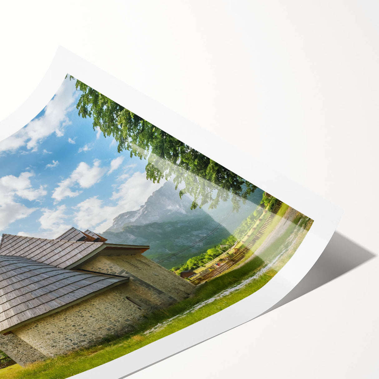 Extra large wall art featuring line art flowers in monochrome, printed on a rolled canvas.