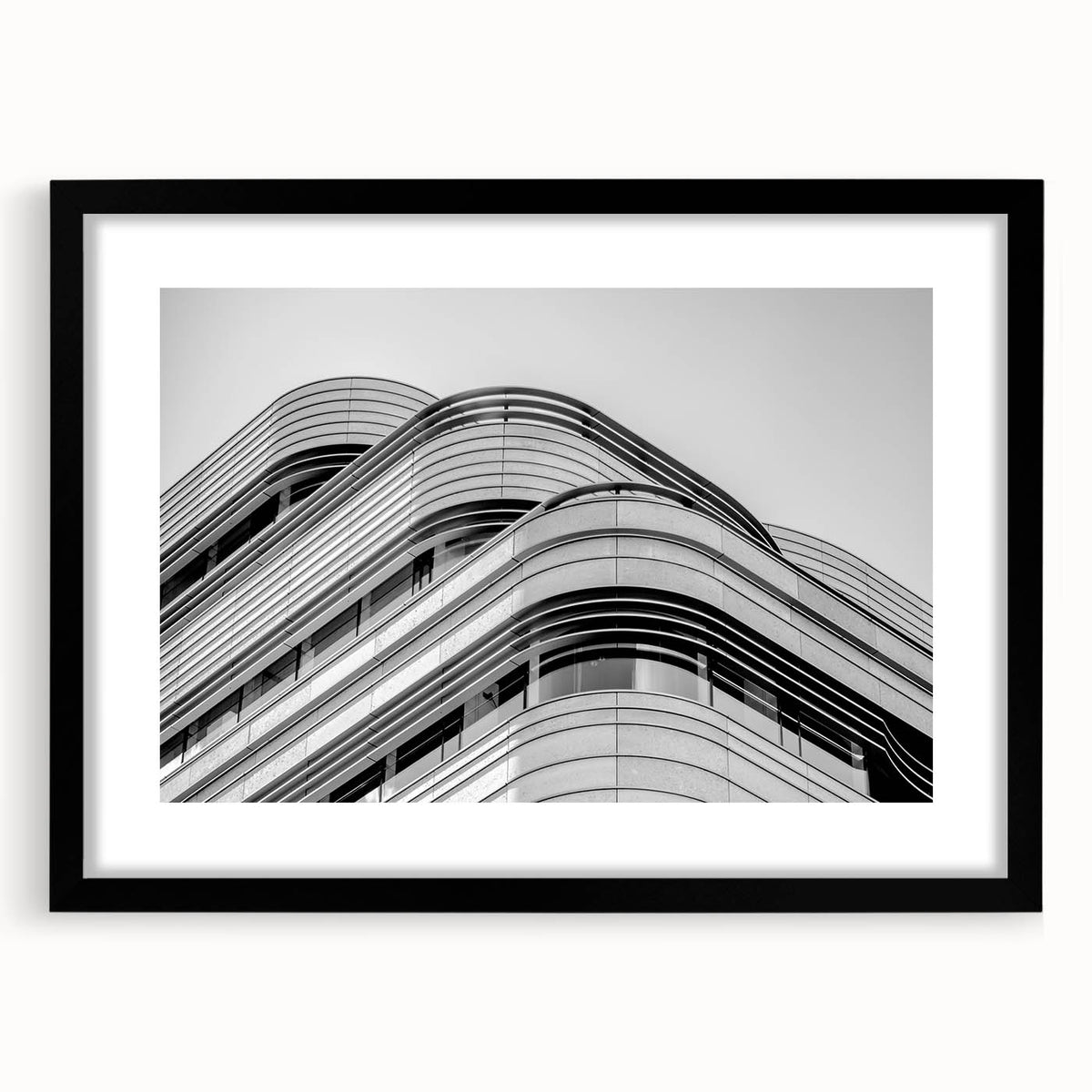 Extra large abstract art print of a colorful London scene in a black frame, textured, ideal for living room decor.