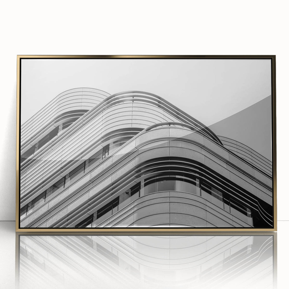 Acrylic print of London scenery featuring Big Ben in muted gold and gray tones, ideal for modern art wall decor.