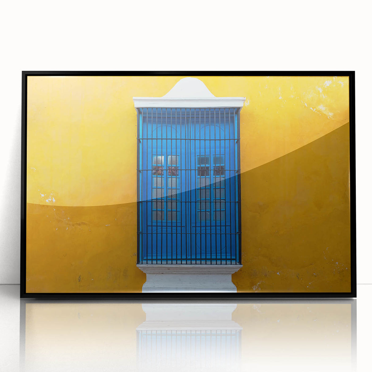 Large abstract wall art depicting the Yucatan scenery in mid-century modernist style.