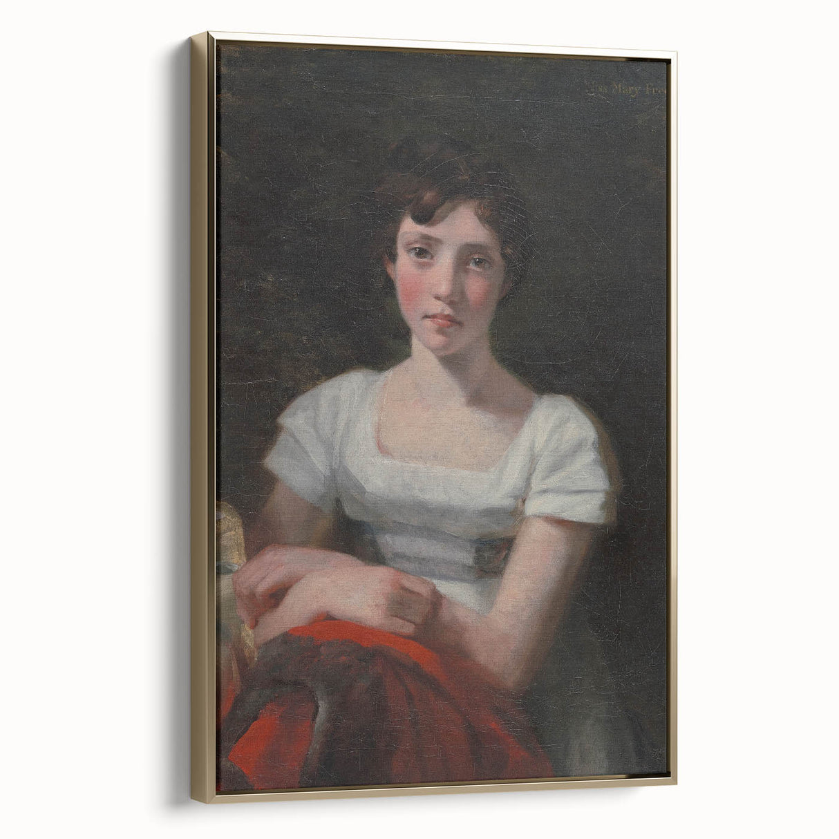Romanticism Art - Portrait of Mary Freer on Historical Canvas