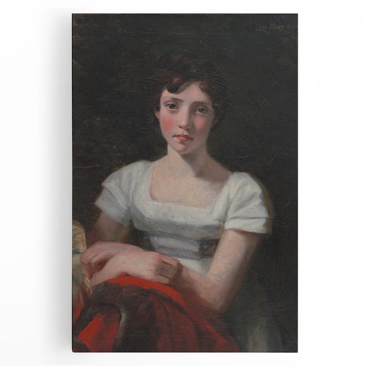 Romanticism Art - Portrait of Mary Freer on Historical Canvas
