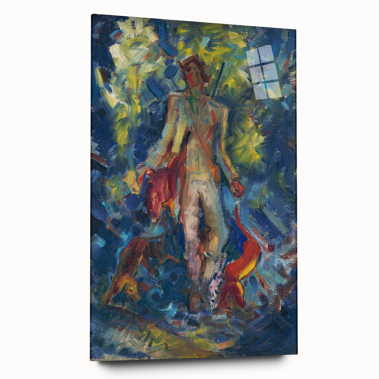 Expressionist Art - Standing Huntsman with Two Dogs by Arnold Peter Weisz-Kubínčan