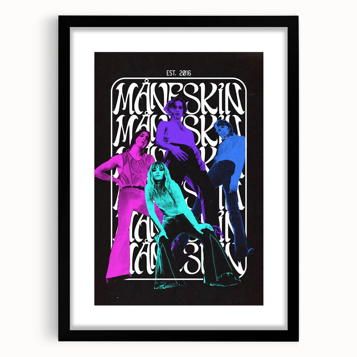 Måneskin Retro Poster – Vibrant Music Art from 2016 Band
