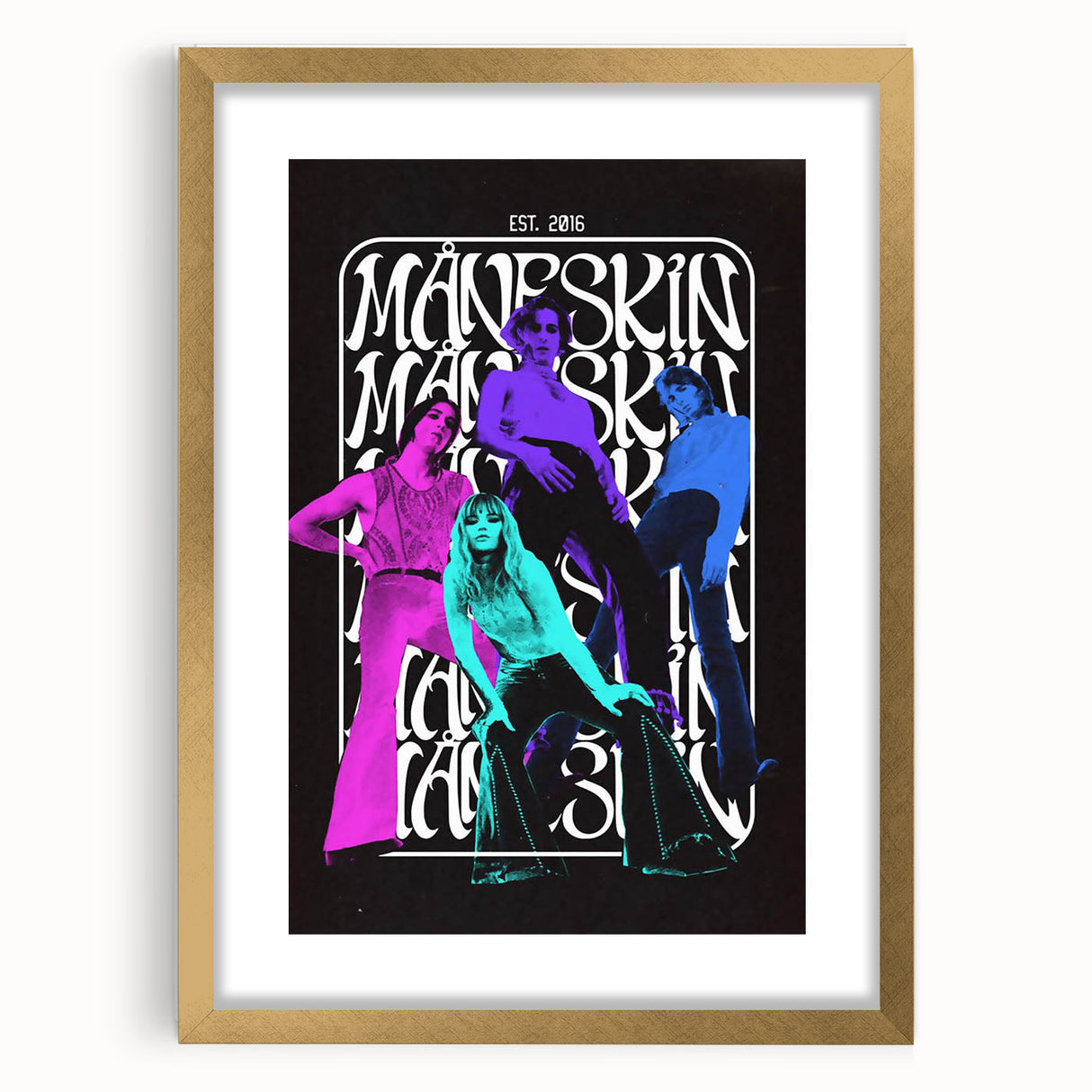 Måneskin Retro Poster – Vibrant Music Art from 2016 Band