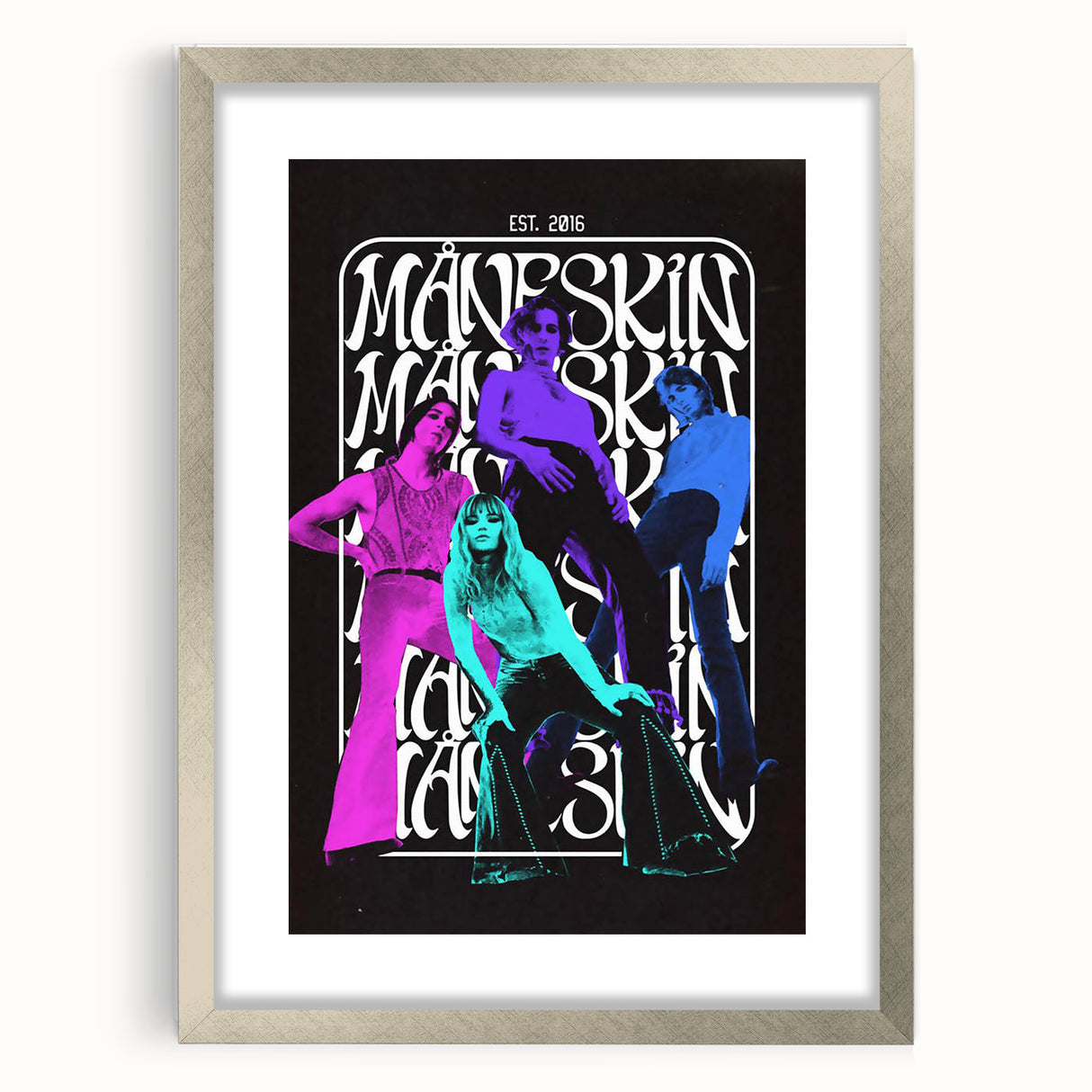 Måneskin Retro Poster – Vibrant Music Art from 2016 Band