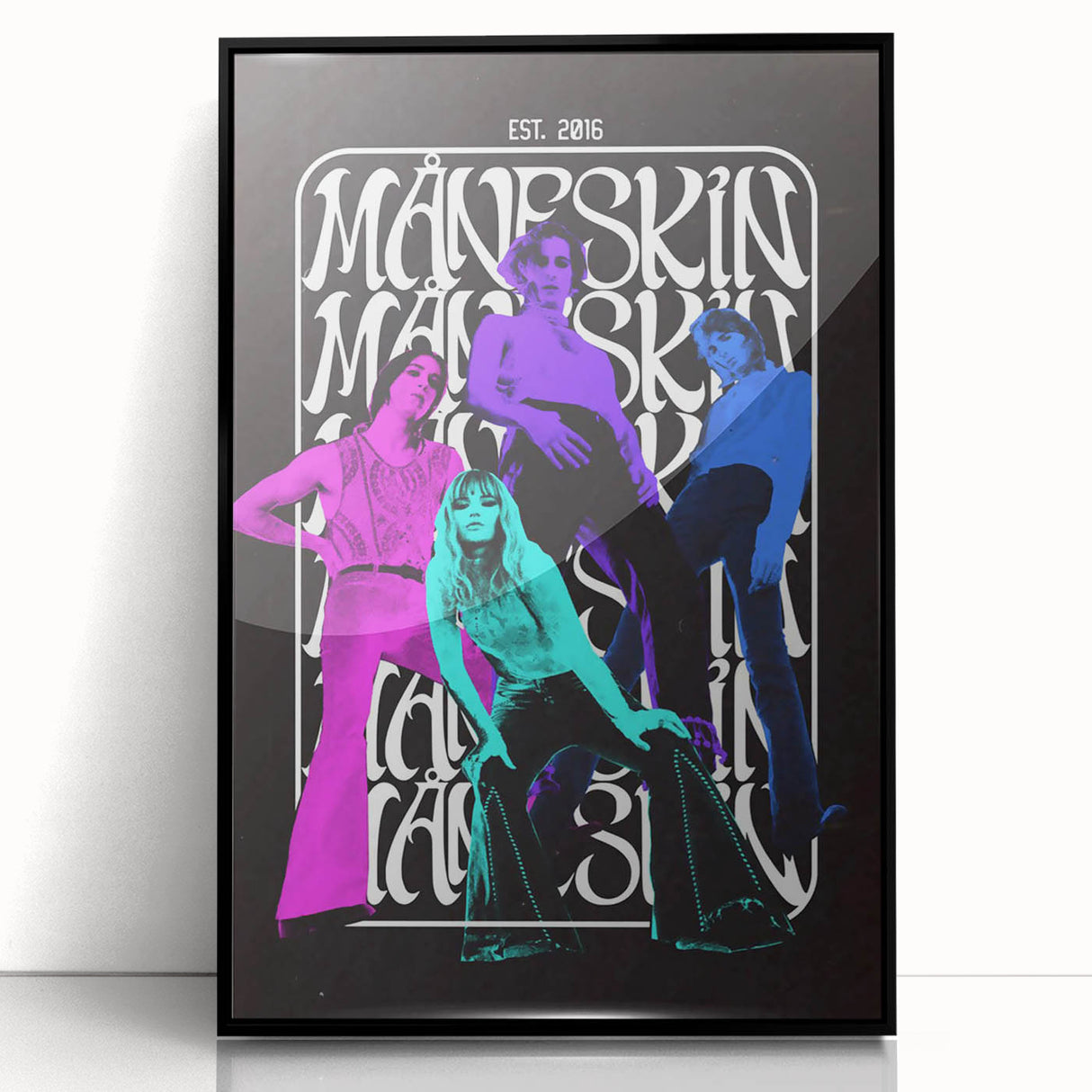 Måneskin Retro Poster – Vibrant Music Art from 2016 Band