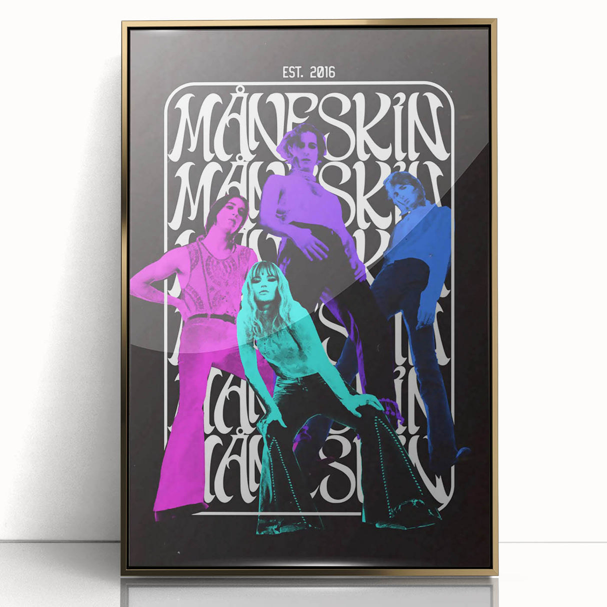 Måneskin Retro Poster – Vibrant Music Art from 2016 Band