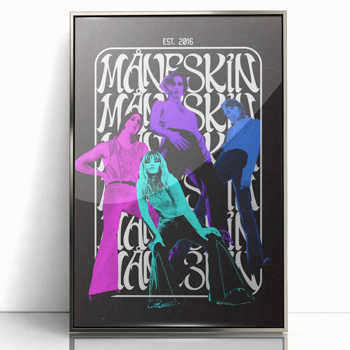 Måneskin Retro Poster – Vibrant Music Art from 2016 Band
