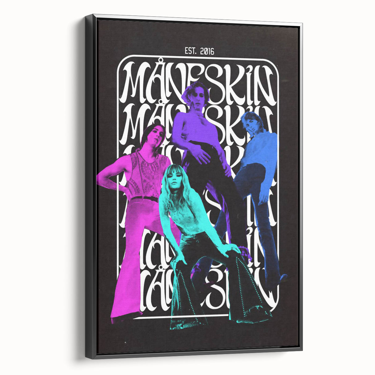 Måneskin Retro Poster – Vibrant Music Art from 2016 Band