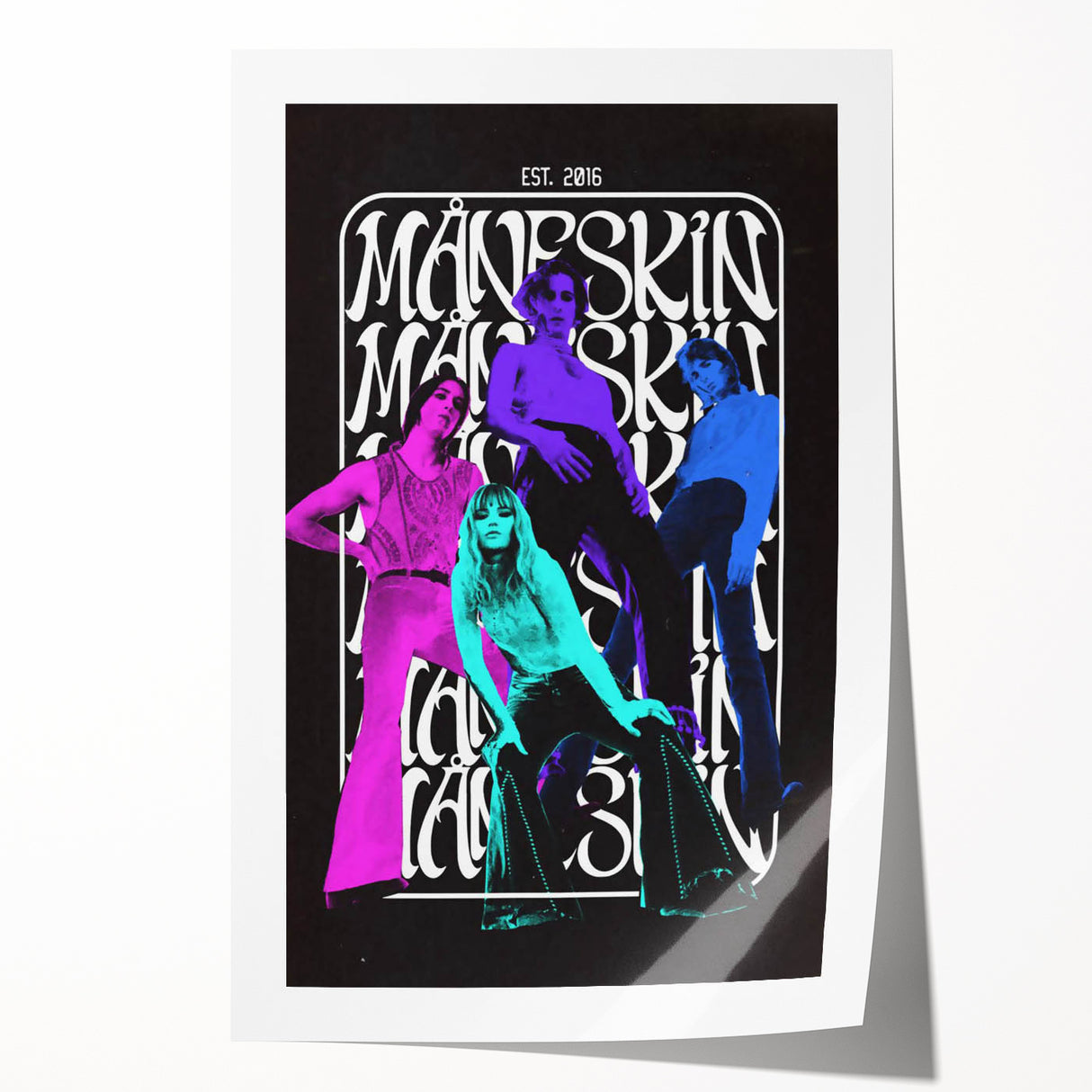 Måneskin Retro Poster – Vibrant Music Art from 2016 Band