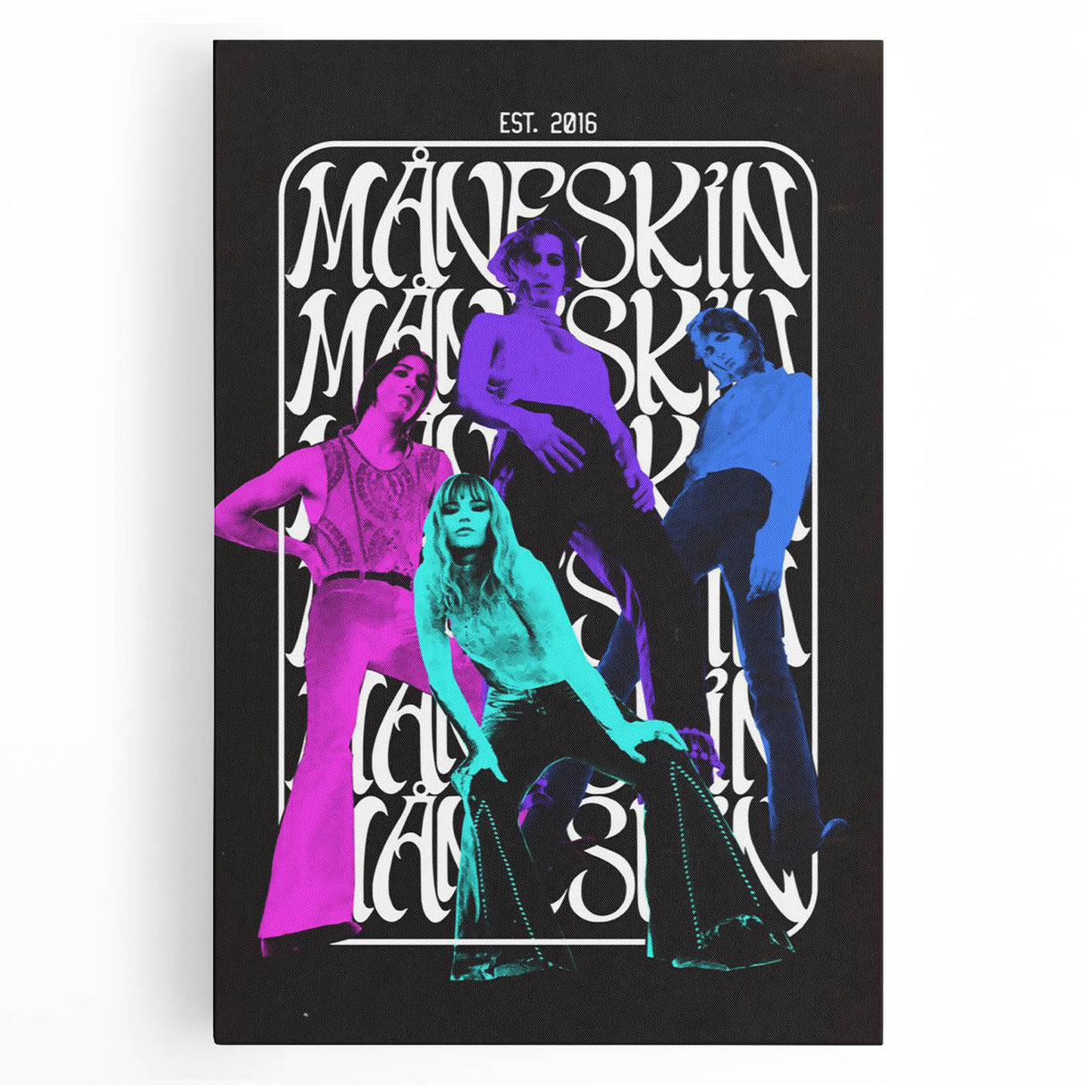 Måneskin Retro Poster – Vibrant Music Art from 2016 Band