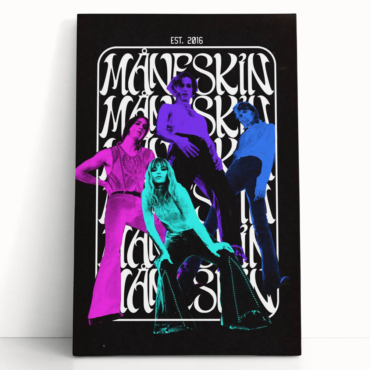 Måneskin Retro Poster – Vibrant Music Art from 2016 Band