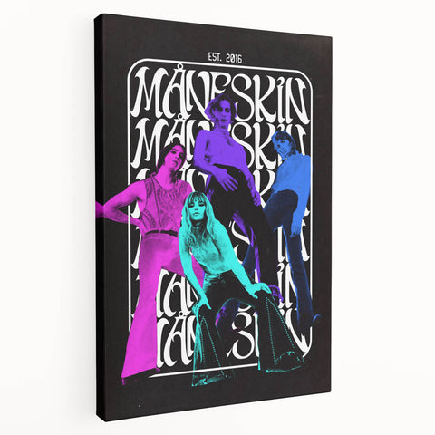 Måneskin Retro Poster – Vibrant Music Art from 2016 Band