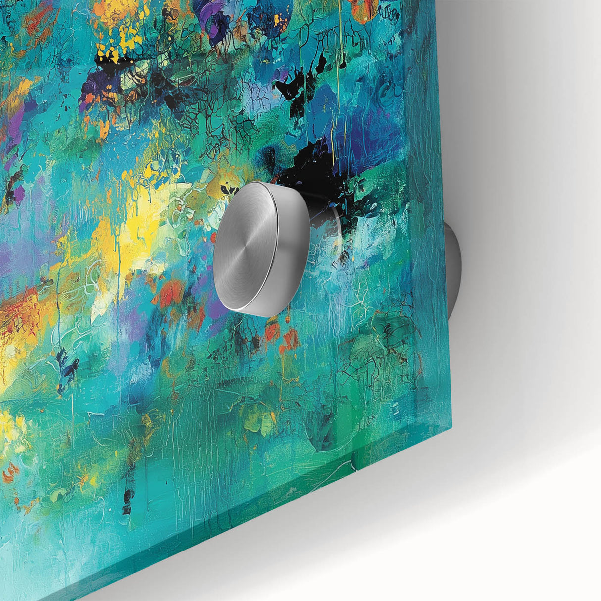 Colorful Abstract Wall Art – Turquoise, Yellow & Purple Canvas