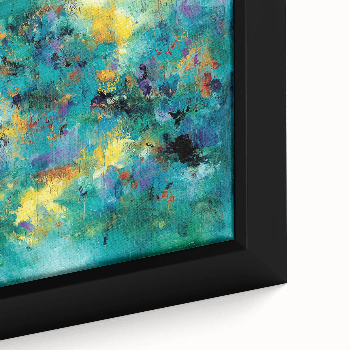 Colorful Abstract Wall Art – Turquoise, Yellow & Purple Canvas
