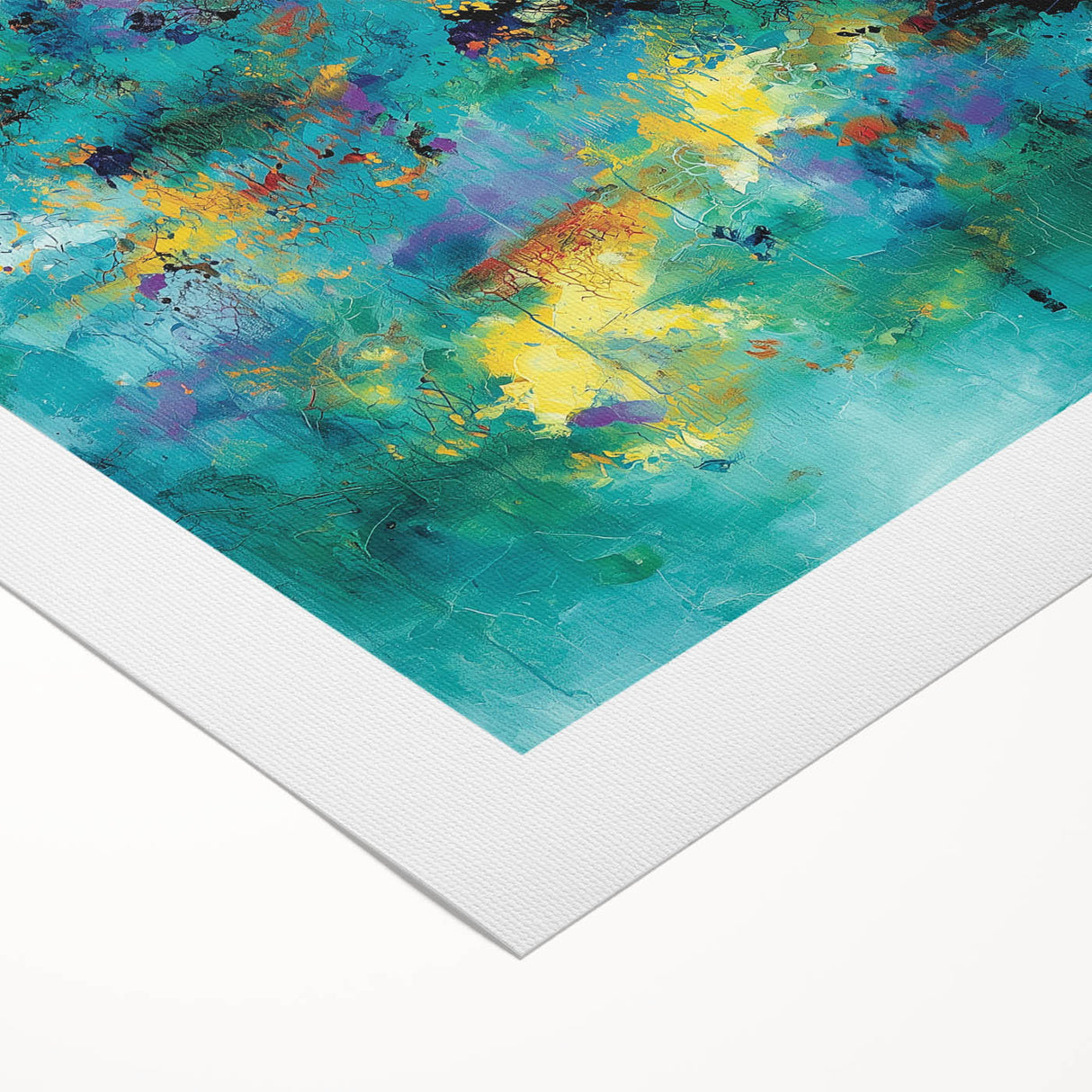 Colorful Abstract Wall Art – Turquoise, Yellow & Purple Canvas