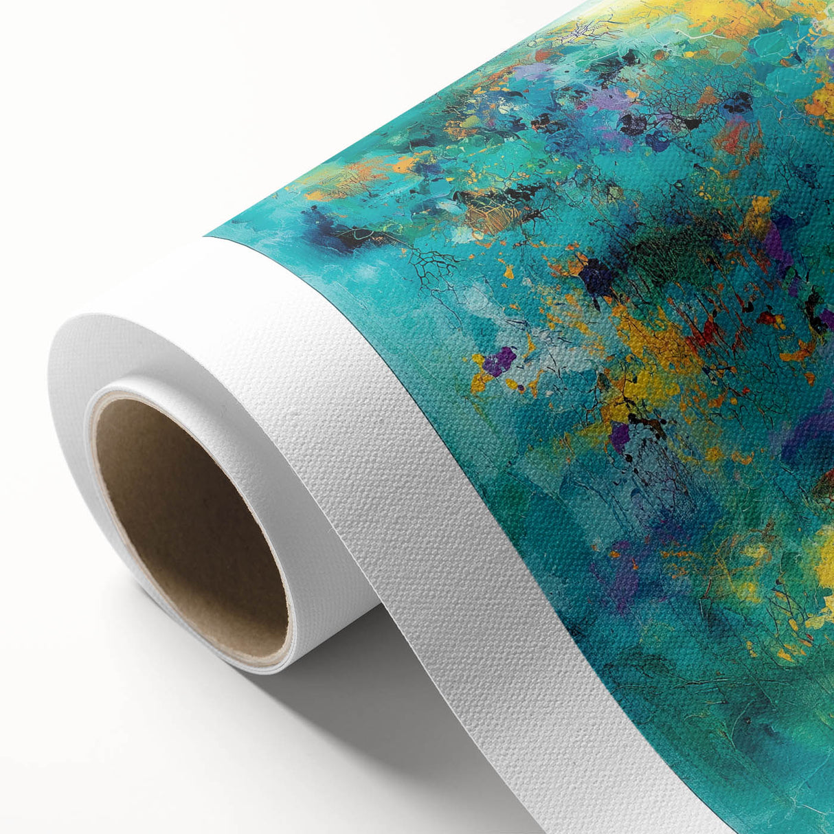 Colorful Abstract Wall Art – Turquoise, Yellow & Purple Canvas