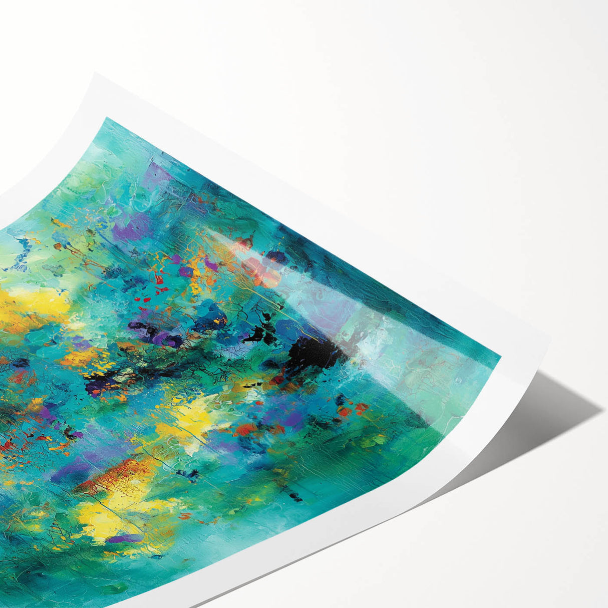 Colorful Abstract Wall Art – Turquoise, Yellow & Purple Canvas