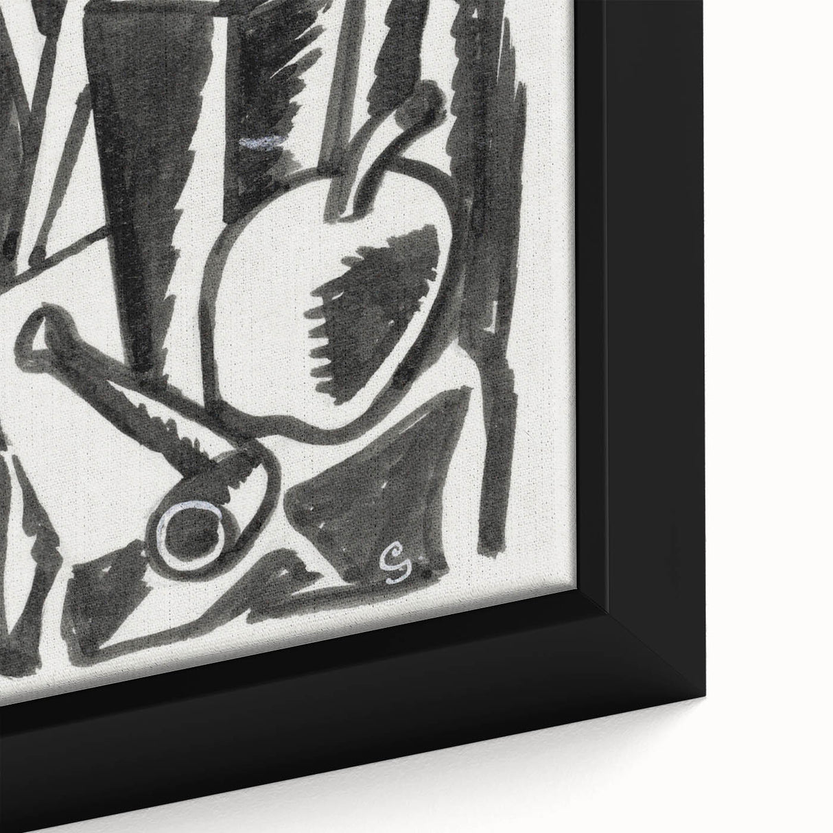 Abstract Expressionism: Still Life with Apple, Pipe, and Bottle Artwork