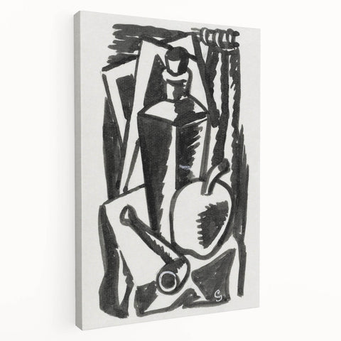 Abstract Expressionism: Still Life with Apple, Pipe, and Bottle Artwork