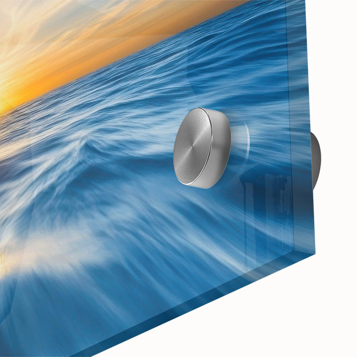 Golden Sunrise Ocean Waves – Dynamic Abstract Wall Art Print