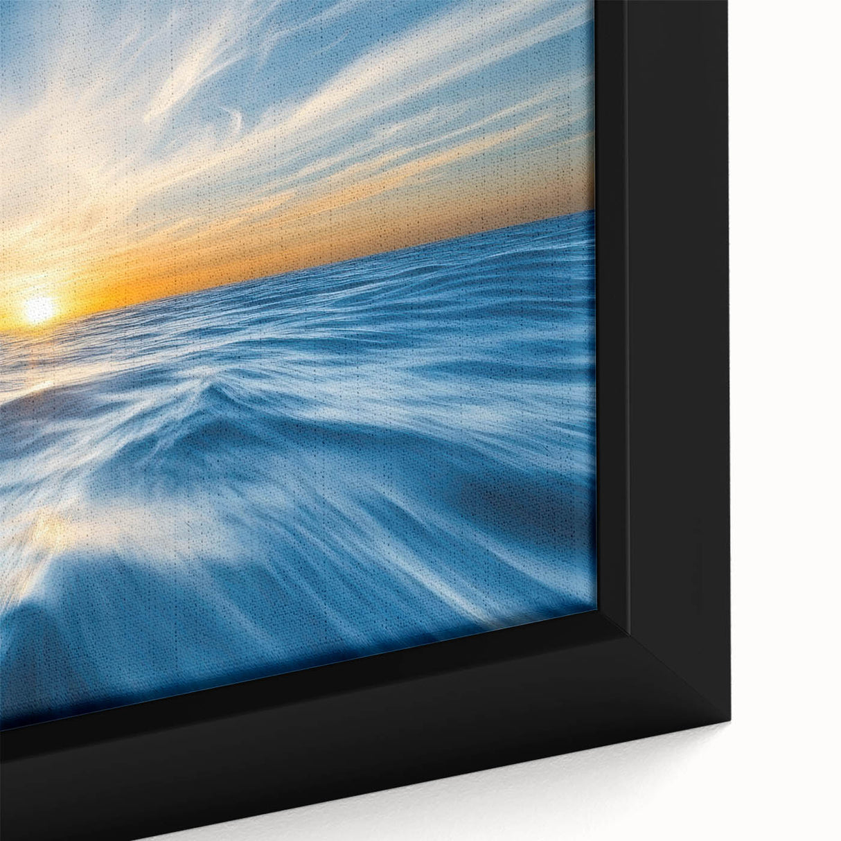 Golden Sunrise Ocean Waves – Dynamic Abstract Wall Art Print