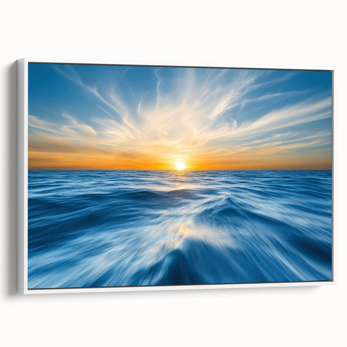 Golden Sunrise Ocean Waves – Dynamic Abstract Wall Art Print