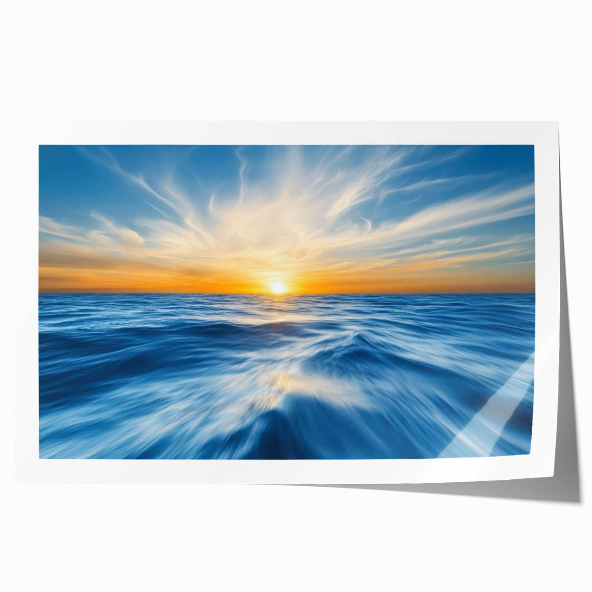 Golden Sunrise Ocean Waves – Dynamic Abstract Wall Art Print