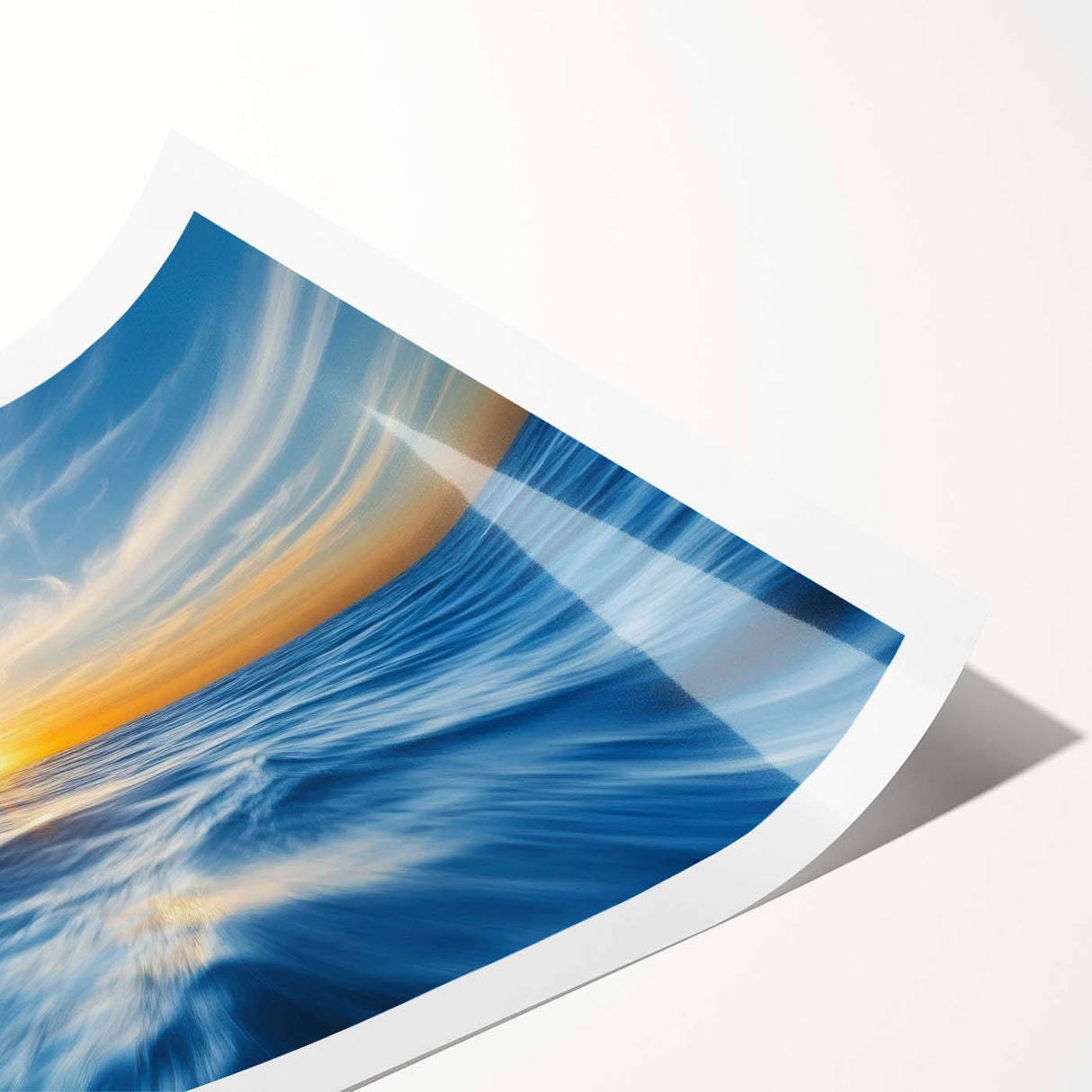 Golden Sunrise Ocean Waves – Dynamic Abstract Wall Art Print