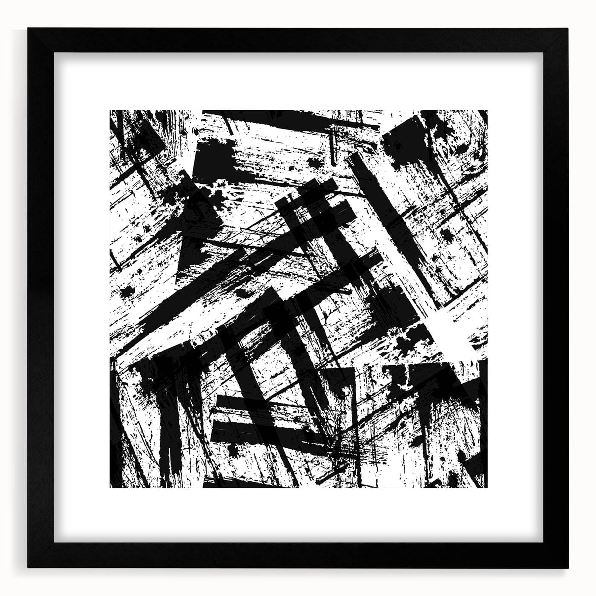 Bold Black and White Abstract Bedroom Wall Art – Framed & Canvas