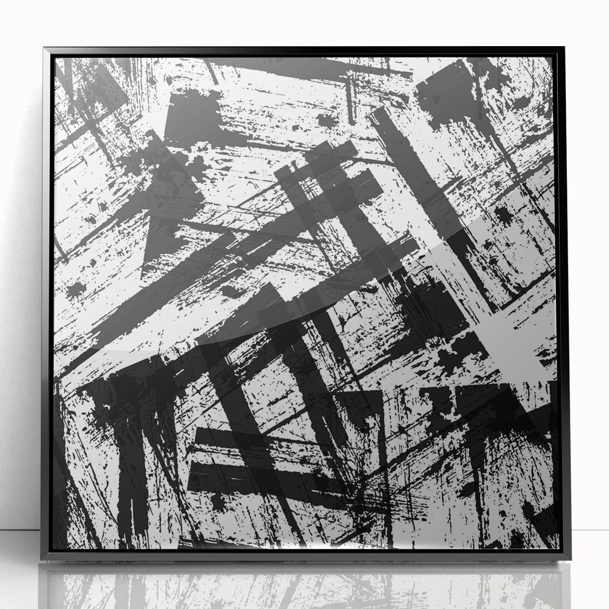 Bold Black and White Abstract Bedroom Wall Art – Framed & Canvas